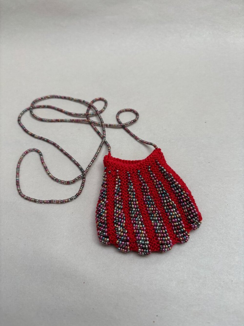 Beaded Knit Necklace Pouch